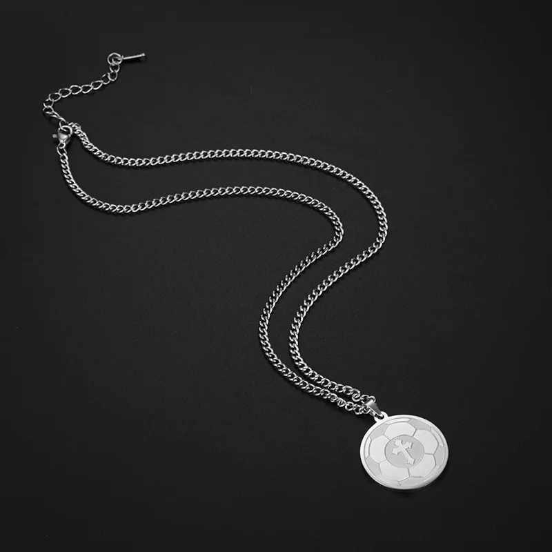 Volleyball Fußball Kreuz Anhänger Edelstahl Männer Frauen Sport Fitness Mode Halsketten Schmuck Verblasst Nicht – Detail 11