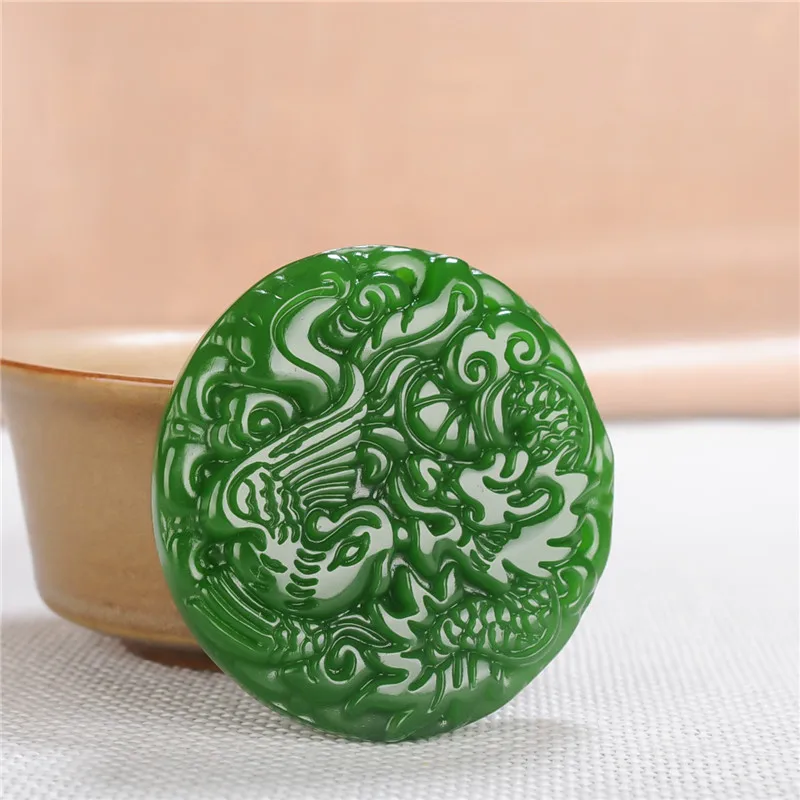 Outer Mongolian Material Pendant Jade Spinach Green Pendant