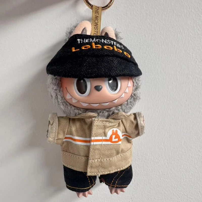 

For 17cm Labubu Clothing High Energy Shirt Set V1 V3 In Front Of The Strange Flavored Convenience Store Denim Casual Outfit