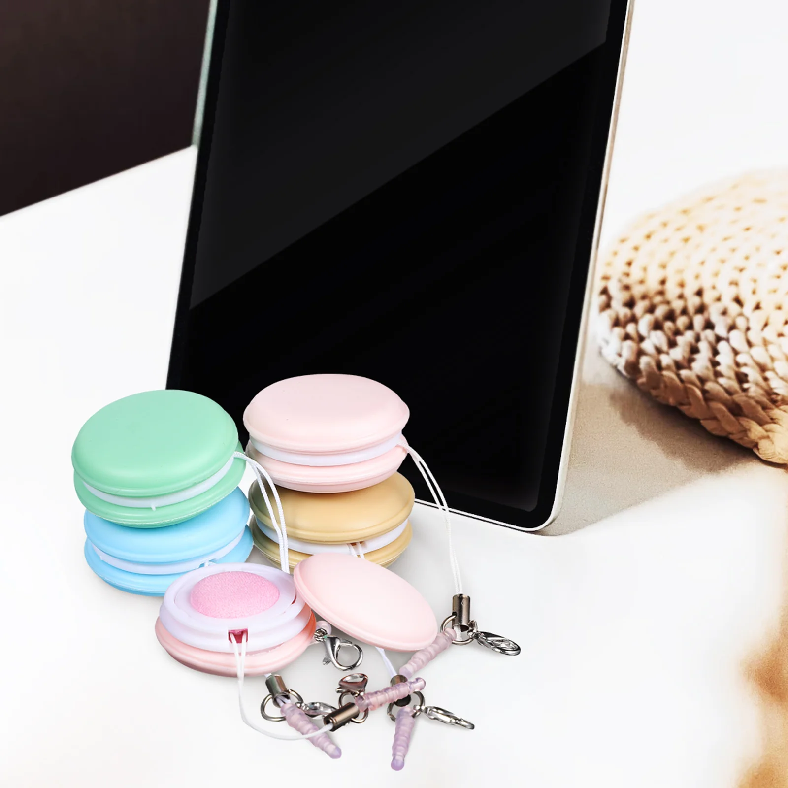 18 Pcs Rag Macarons Screen Cleaner Brush Lens Wipes Pp+silicone Mobile Phone Cleaning