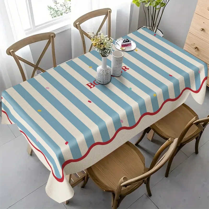 【2D】Tablecoverspc French Checkered Alphabet Tablecloth - Creates a Romantic Dining Atmospherezyc
