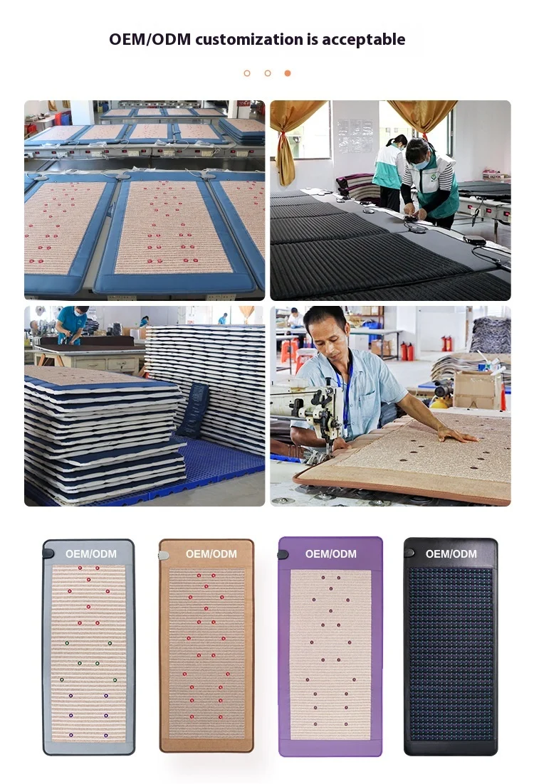 Materasso fotonico riscaldante in cristallo di ametista a sette colori Ioni negativi a infrarossi lontani Onda ultra lunga PEMF Attrezzatura per uso domestico