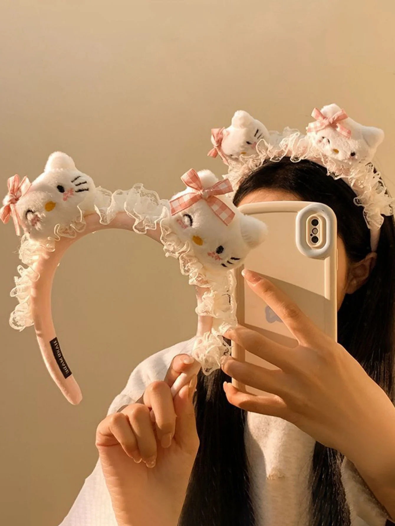 1pc hellokittyes laço guarnição bonito bandana novo outono e inverno dos desenhos animados rosto lavagem e maquiagem liberação bandana cabelo