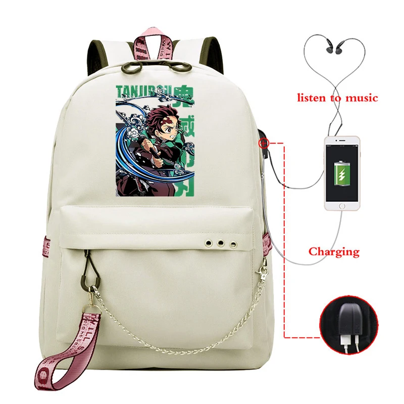 Demon Slayer Hot Manga Travel Bags Korean Style Children School Bags Street Style College Sutdent Demon Slayer Kawaii Canva Bag