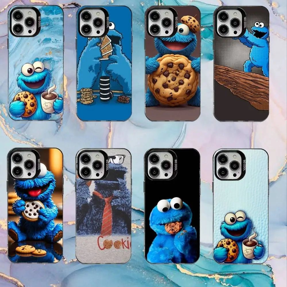 Funny C-Cookie-M-Monster  Phone Case For iPhone17,16,15,14,13,12,11 Plus,Pro Max Black Candy Matte Shockproof Cover