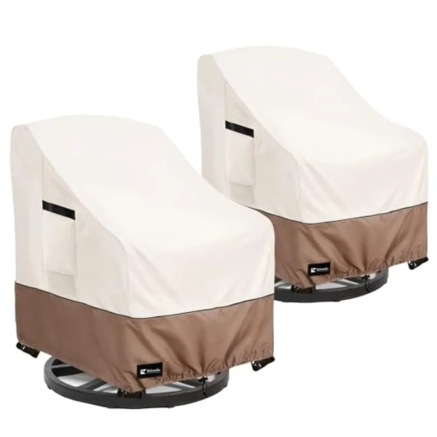 

Чехол для уличного вращающегося кресла-качалки, 2 шт., водонепроницаемые чехлы для кресел-качалок, всепогодная защита, чехлы для садовой мебели на открытом воздухе