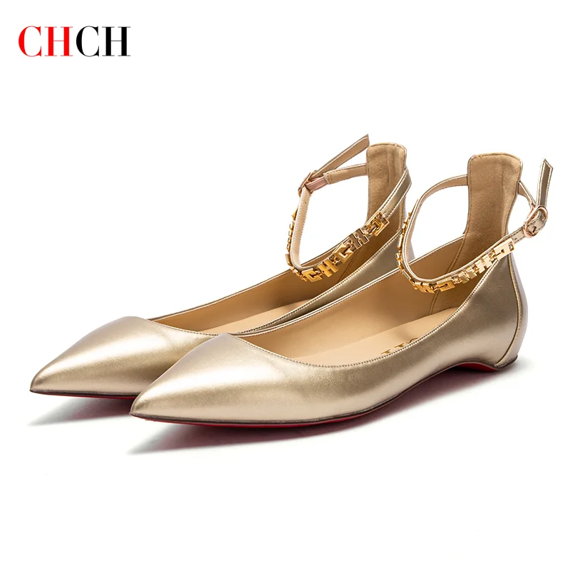 CHCH Women's Flat Shoes 2024 New Simple and Comfortable Pointed Business Women's Shoes