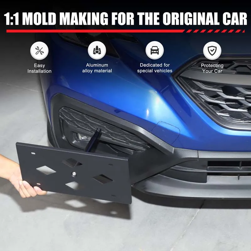 

For 22+ Subaru WRX/19-2024 Forester Front License Plate Side Trailer Front License Plate Frame Aluminum Alloy (Japanese Version)