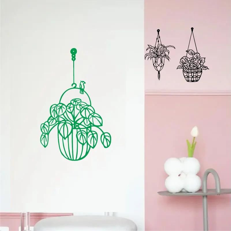 Flowers basket Wall sticker Decor Wall Flowers Sculpture Wall Sticker for living room door window waterproof #236