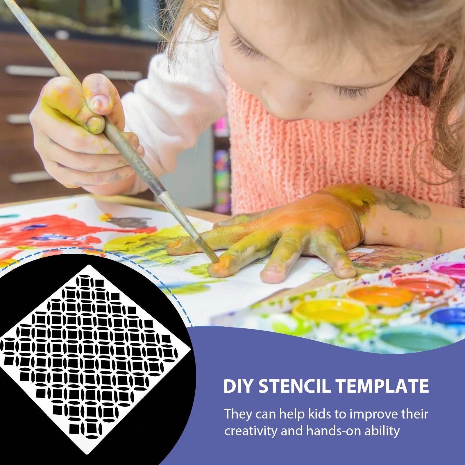 12pcs Painting Template Craft Stencil Hollow Out DIY Wall Painting Template Art Supplies Washable Durable Reusable