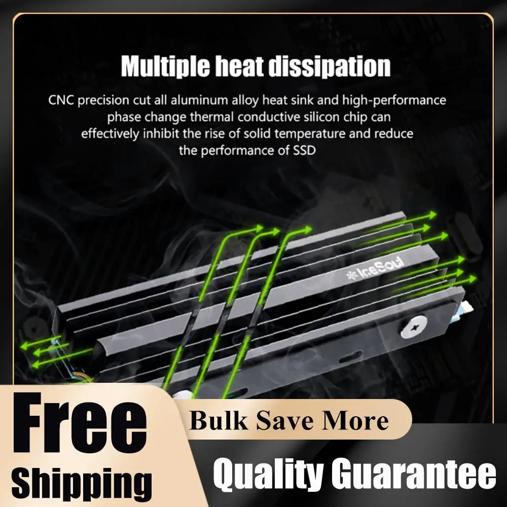 

Aluminum Alloy Hard Drive Heat Sink PC Accessories CNC Cooler Radiator Double-sided Thermal Pad Replacement for Nvme 2242/2280