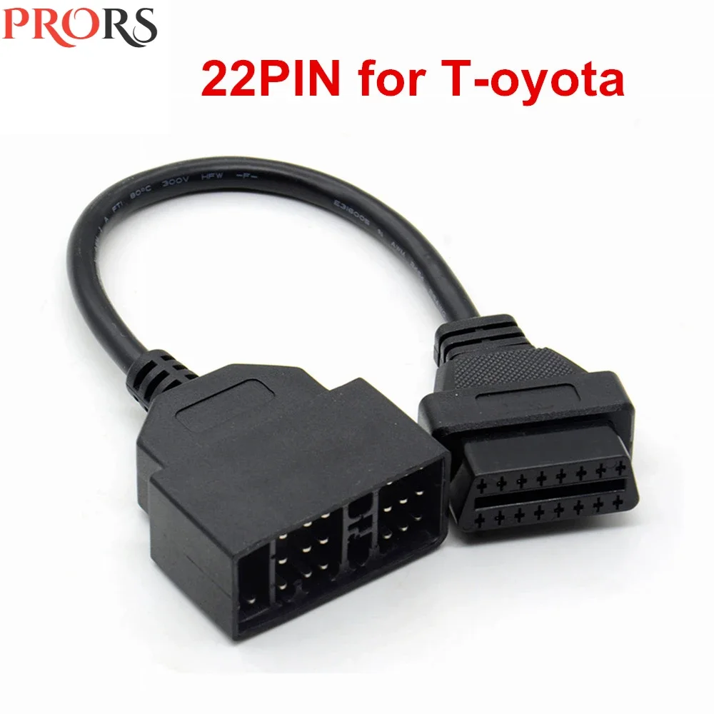 1PCS 22 Pin To 16 Pin OBD2 Diagnostic Adapter Cable ForToyota Car for Toyota 22pin to 16pin OBD To OBD2 Connect Diagnostic Cable