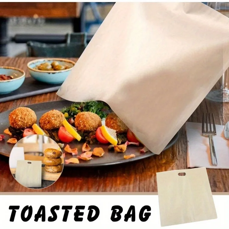 Reusable Toaster Bags Non-Stick Heat-Resistant Sandwich Toast Bags for Grilled Cheese Gluten-Free Bread Easy Clean Cooking Tool