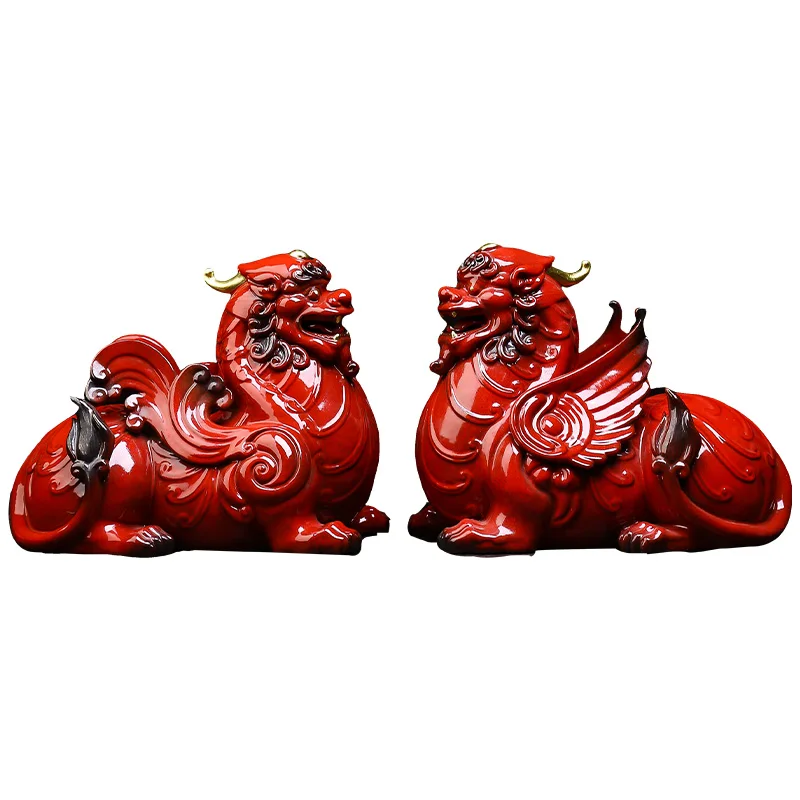 

Ceramic lucky Pixiu ornament large town house rich home living room office decoration