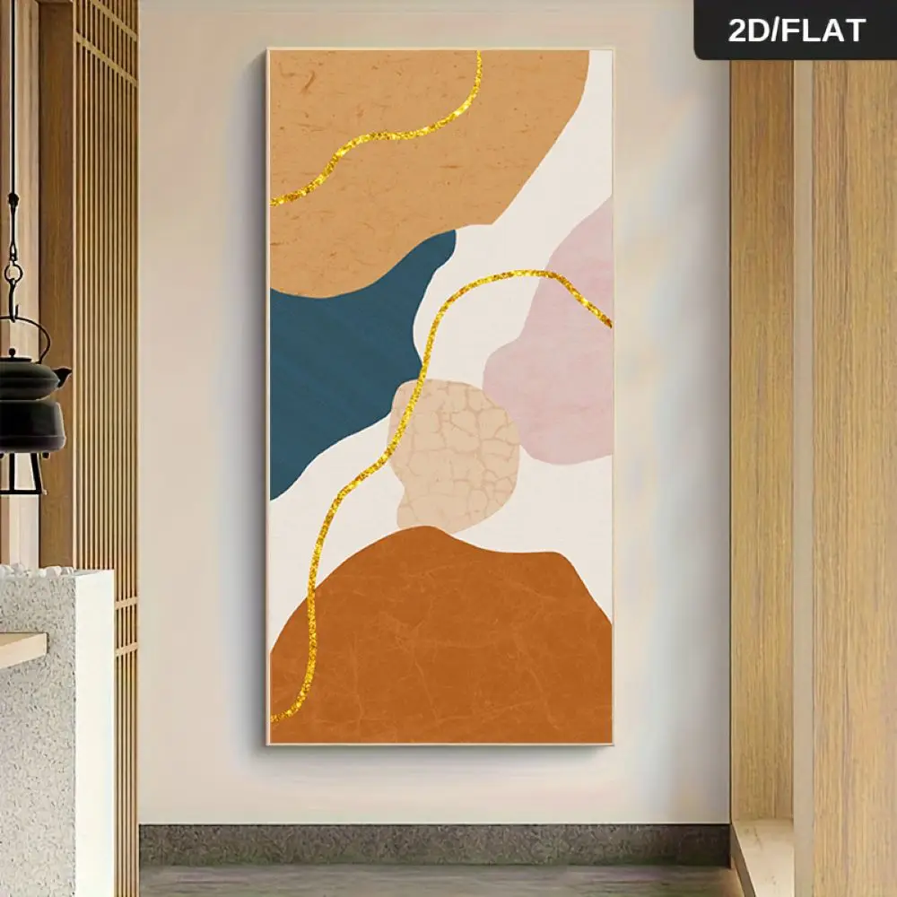 1 لوحة قماشية هندسية تجريدية حديثة، لوحة تزيين منزلية على الطراز الشمالي، لوحة فنية معلقة على الحائط لغرفة المعيشة وغرفة النوم #1