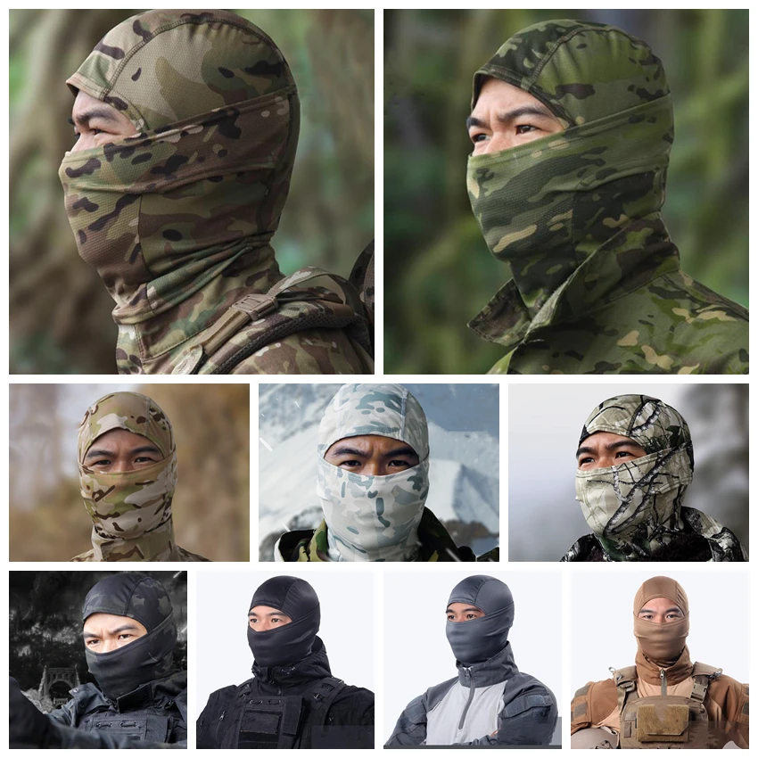 Balaclava  Full Face Neck Scarf Head Warmer Outdoor Cycling Hiking Cap Skiing Scarf  Camo