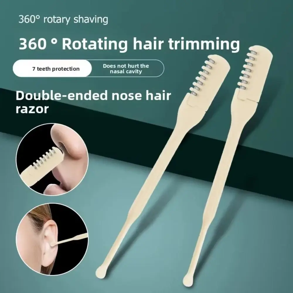 5PCS/10PCS Double Sided Nose Hair Trimmer 360 Degree Portable Nostril Cleaning Trimmer Reusable Nose Hair Scraper Hair Removal