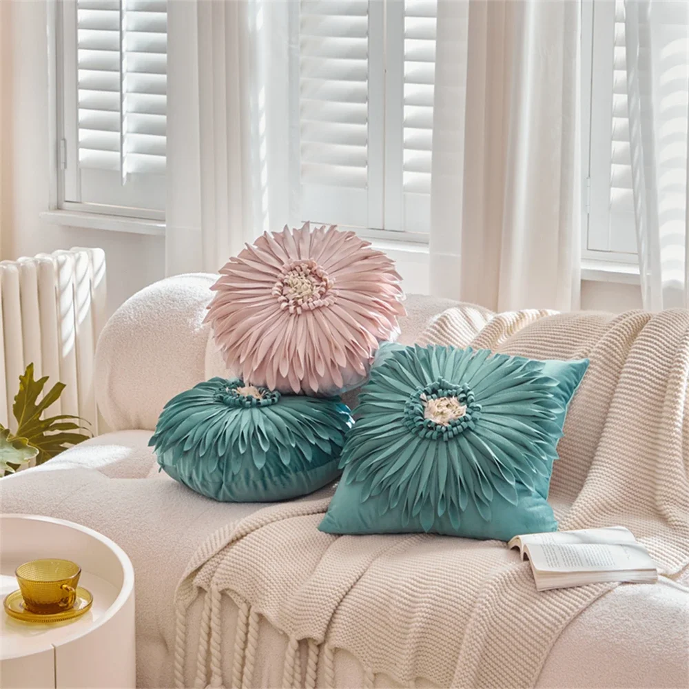 New Sunflower Throw Pillow Home Decorative Pillowcase  Living Room Sofa Cushion Office Chair Waist Rest Pillows With Pillow Core