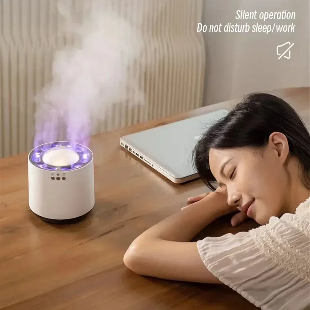 Humidificateur dynamique avec lumières LED changeantes, 6 têtes de pulvérisation RapFog, 7 documents, cadeau musical, 800ml, 514-plus