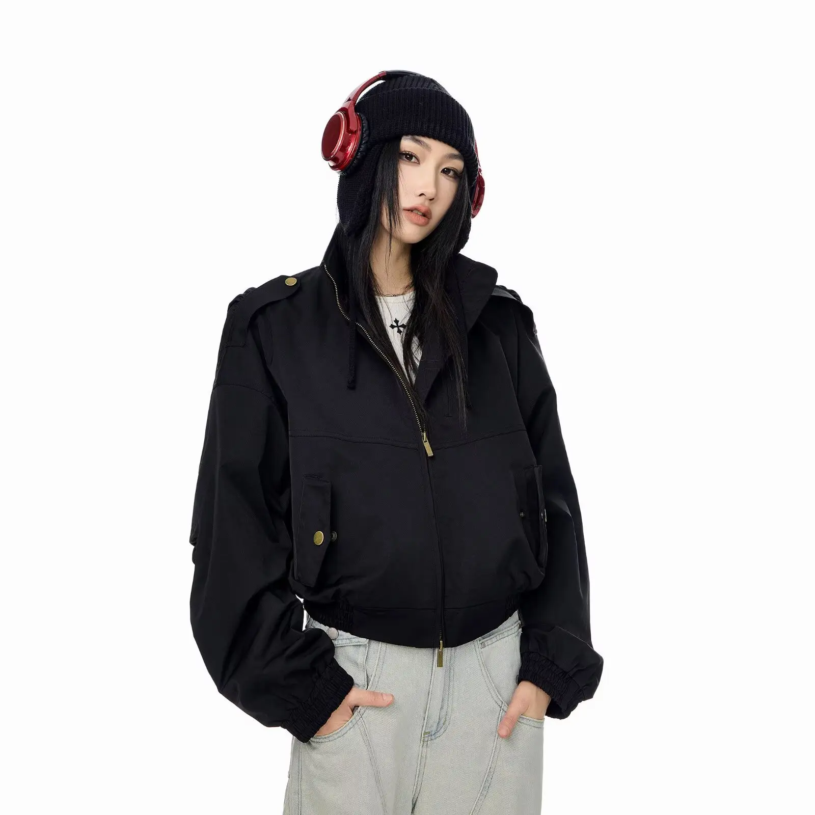 American retro jacket for women in spring and autumn, new oversized loose and fashionable jacket, trendy top