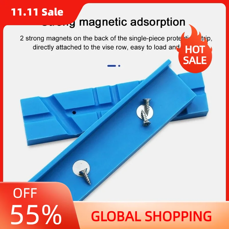 Milling Magnetic Jaw Clamps Bench Vice Pad Ferramentas para Gripping Encaixe de Tubulação Mecânica Protetor Fixo 5.5in Par
