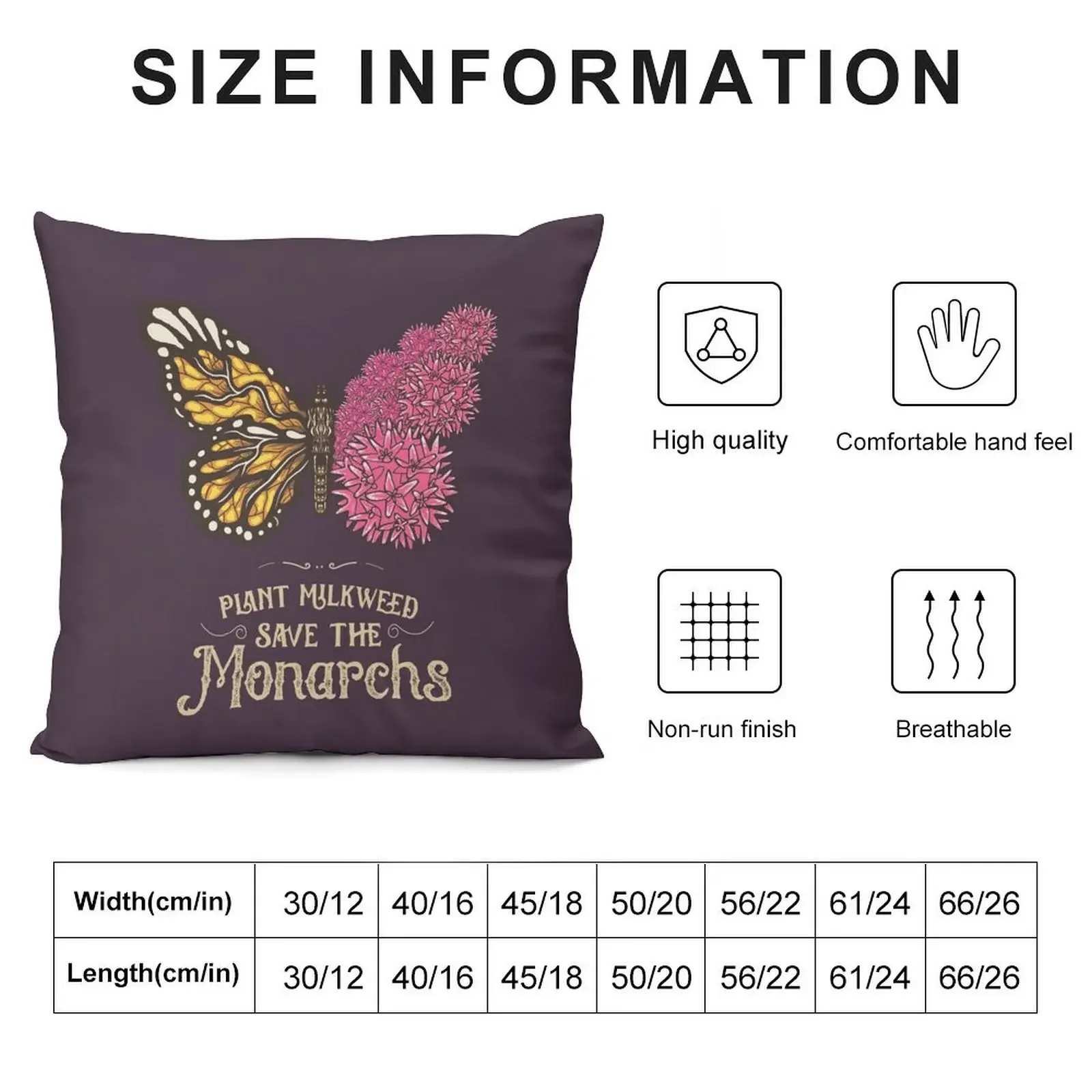 Save The Monarch Butterfly Plant Milkweed Vintage Art Throw Pillow Sofa Cushion Sofa Pillow Cover pillow