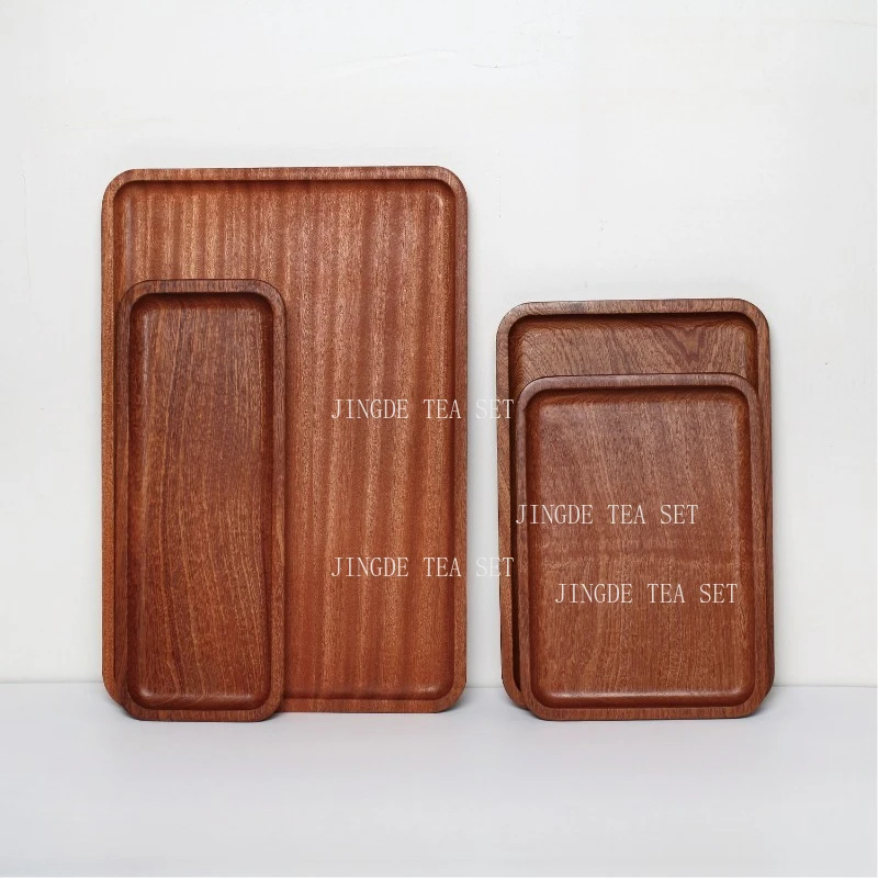 Ebony Wooden Pallet Chinese Style Storage Solid Wood Square Tea Tray Household Wooden Cutlery Tray Small Tea Tray