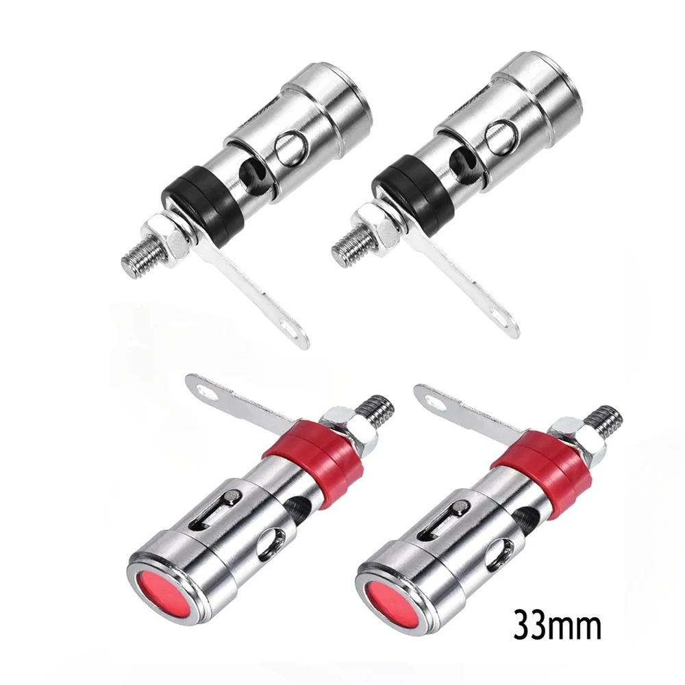4pcs Push-Type Self-Locking Spring Terminal Speaker Wire Connector Tool-Free Quick Install Audio Socket ﻿