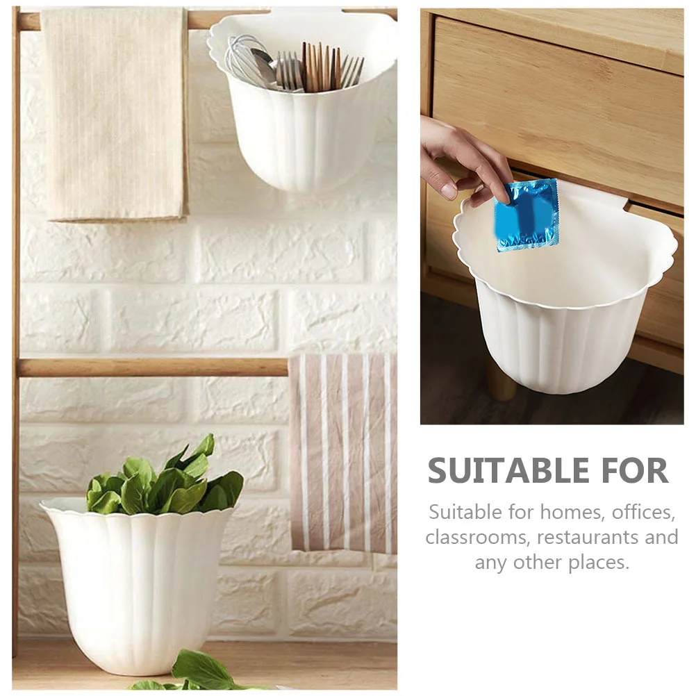 

Plastic Hanging Trash Bin Kitchen Cabinet Door Compact Hanging Wastebasket Over-Cabinet Garbage Container Household Use