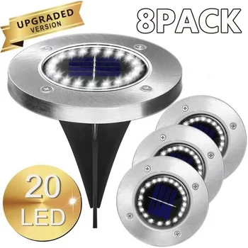 20LED énergie solaire disque lumière extérieure jardin solaire souterrain lumière pont lumière projecteur enterré solaire lampe à LED décoration de jardin