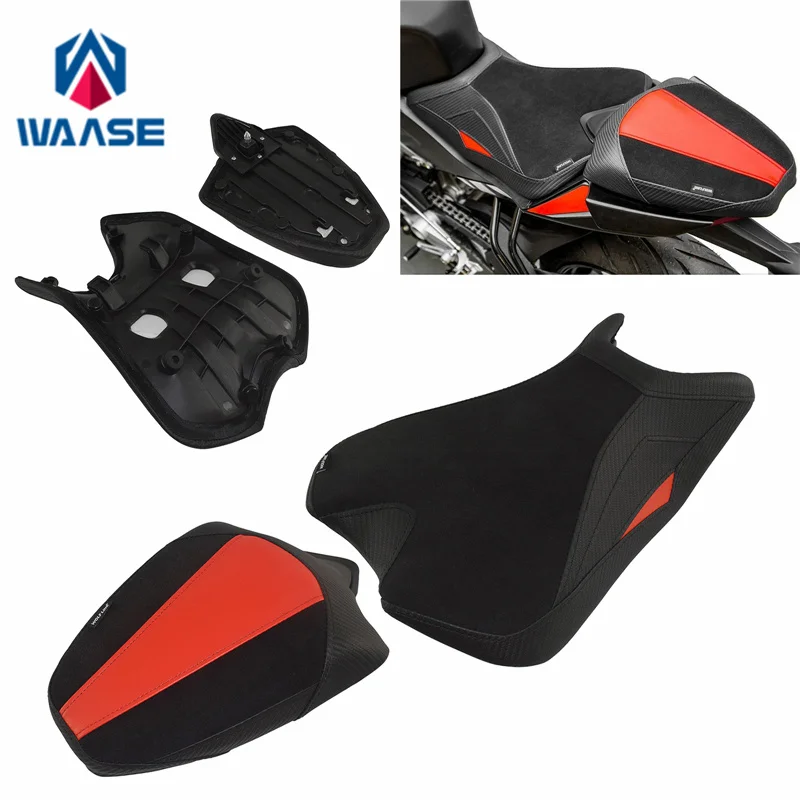 

WAASE для Aprilia RS457 RS 457 2024 2025 стандартные полные сиденья спереди и сзади одиночный чехол для сиденья подушка из синтетической кожи