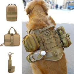 Dog Tactical Bags Set Molle Pouches Belt Attaching on Harness Sticker Military K9 Dog Training Bags Working For Large Dogs