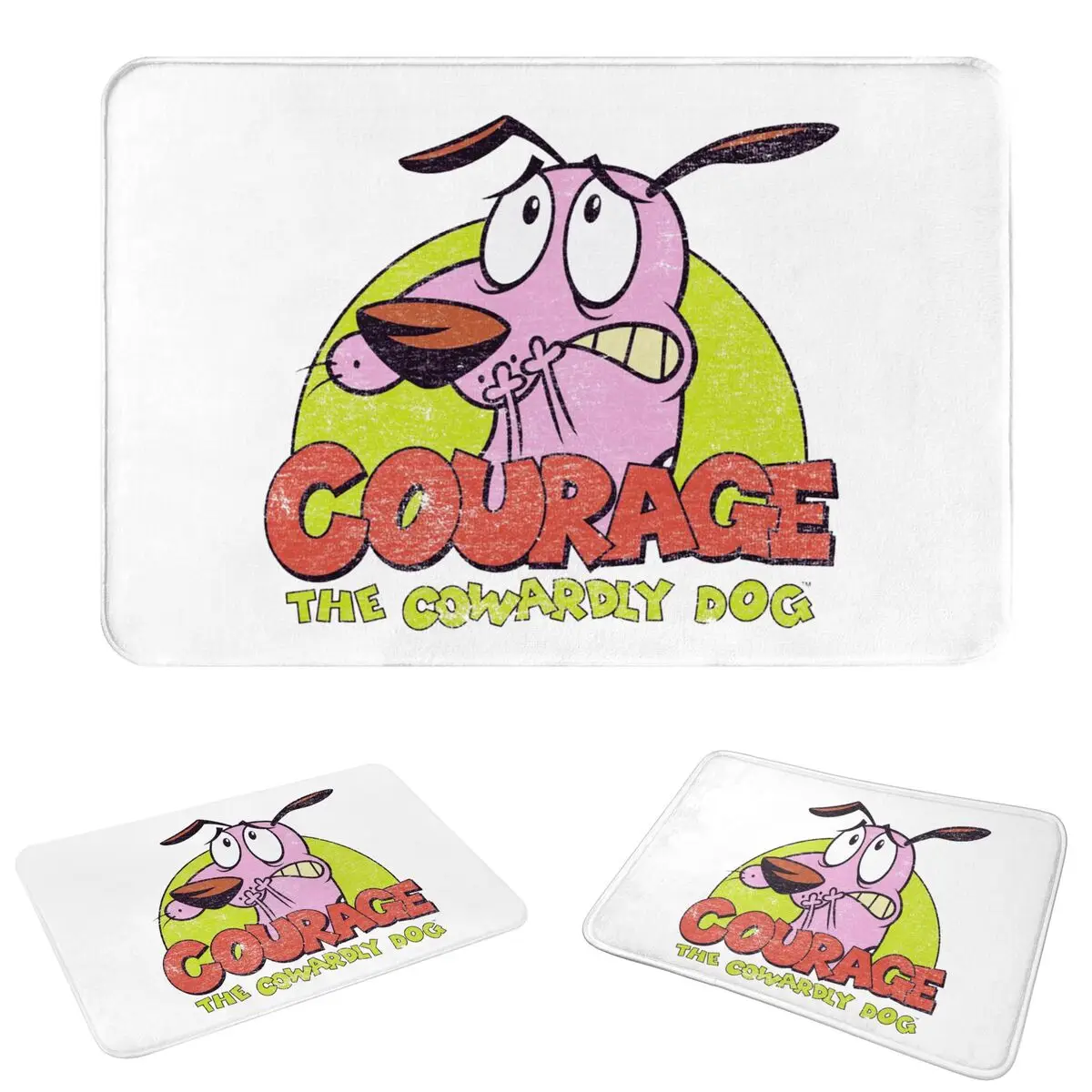Cute Courageous Cowardlys Dog Doormat Antiwear Carpet Rug Kitchen Entrance Home Floor Mat for Balcony Footpad Mats