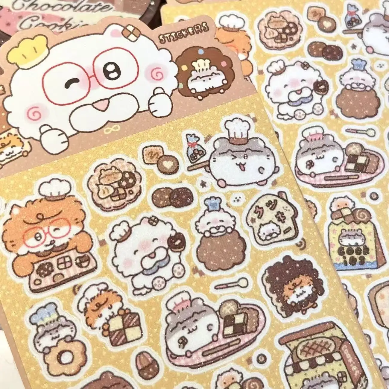 

Pencil Spoon Chocolate Cookie Sticker Roll Sticker Tape Cute Passionate Chocolate Waterproof Hand Account Decoration Cute Gift