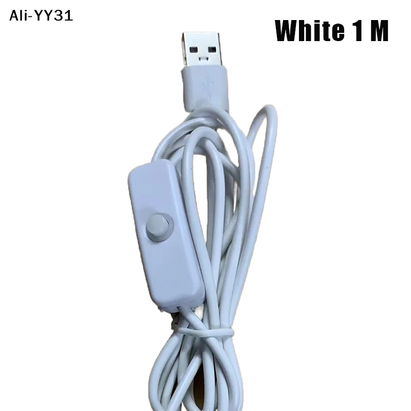【Y3】1Pc 1M/1.5M USB Extension Cable with Button ON OFF Switch 5V 2A Power Supply Cord for LED Lamp Bulb Light  2 Core Cable