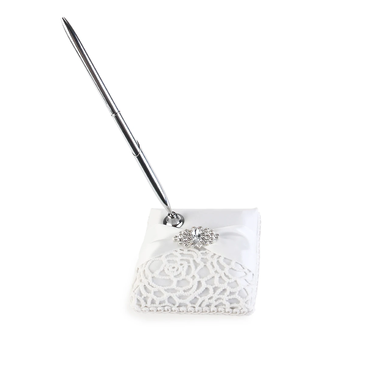 

Milk Silk Pen Holder Guest Book Wedding Signature Table for Gift Package Cloth Bag Wrapped with Bride