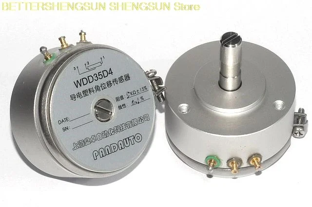 0.1% linearity WDD35D-4 conductive plastic angular displacement sensor potentiometer 1K|2K|5K