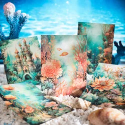 30pcs/lot Memo Pads Material Paper  Deep Sea Journey Junk Journal Paper diary Scrapbooking Cards Background Decoration Paper