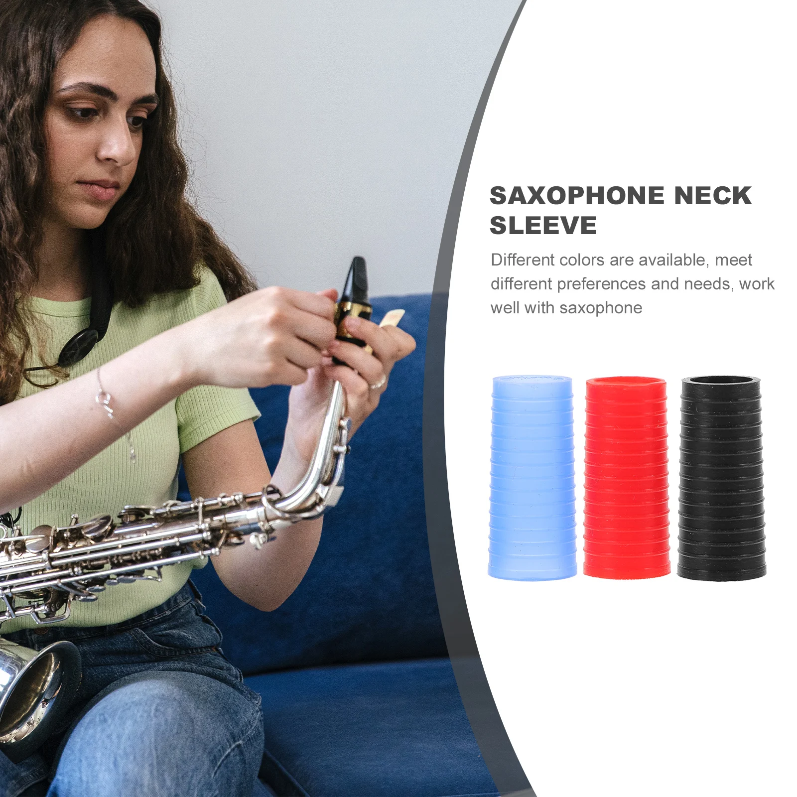 

3 Pcs Saxophone Cork Chips Alto Rings Neck Sleeve Food Grade Joint Silica Gel Silicone Sleeves Parts