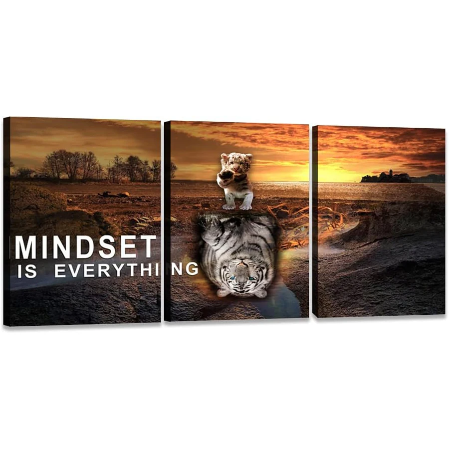 Diamond mosaic Motivational ability, motivational attitude,and speaking 3 pcs tiger sunset seaview diamond painting cross stitch