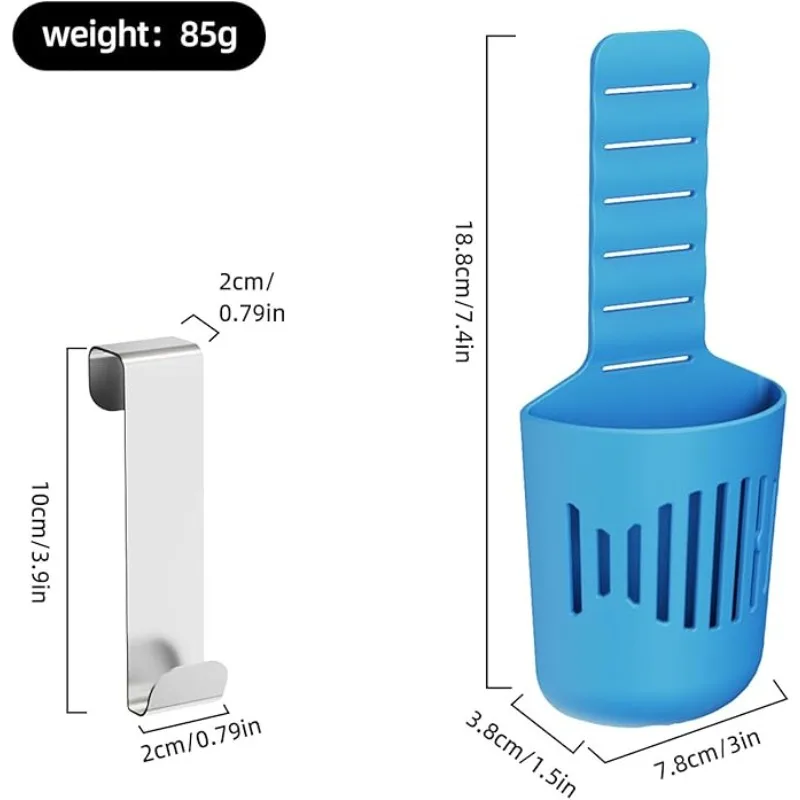 Silicone Toilet Tank Cleaner Basket - Hanging Adjustable Toilet Cleaning Tablet Holder for Slow Release, No Rust, Easy Install,