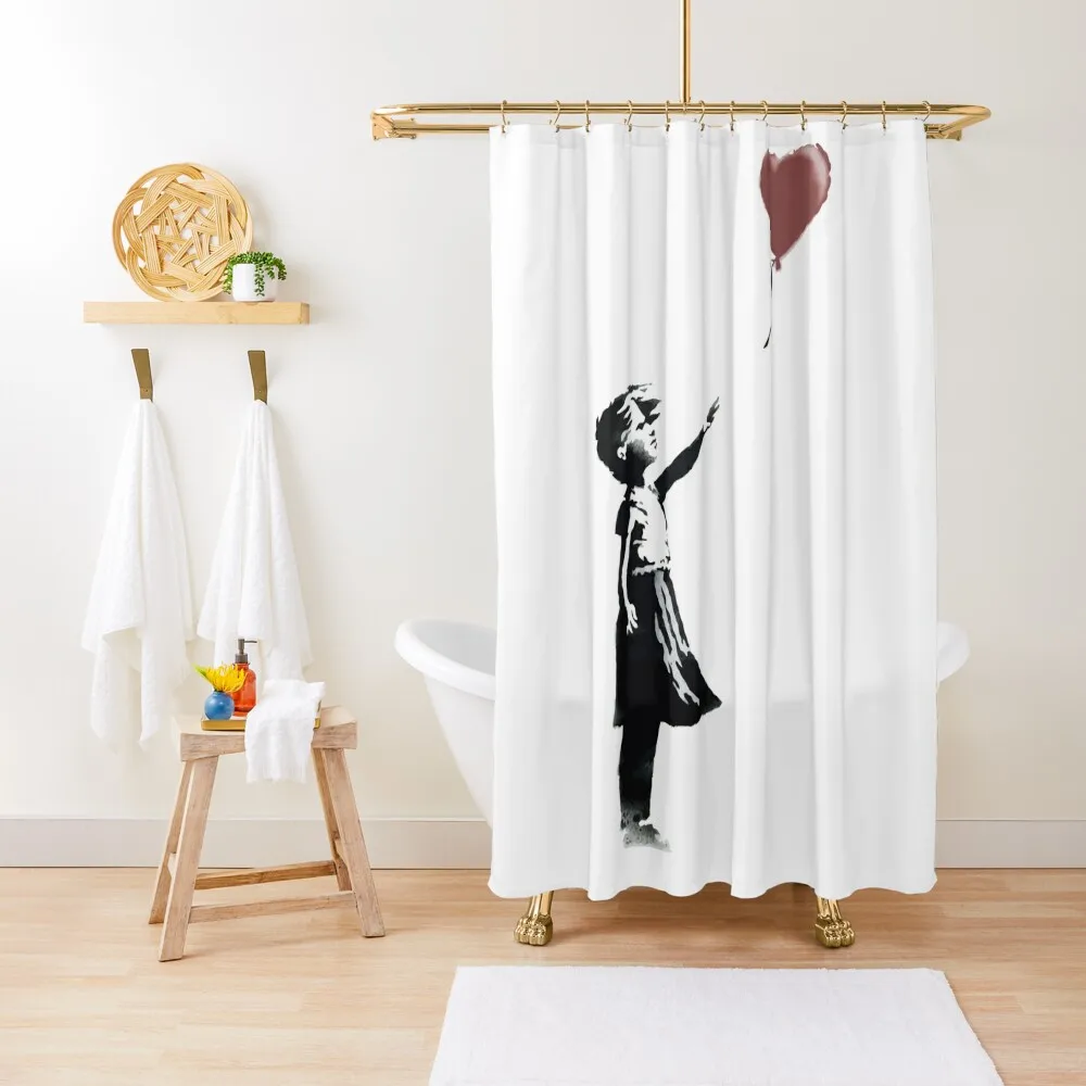 girl whith balloon Shower Curtain Bathroom Curtains Bathroom Shower Curtains Bathroom Decor