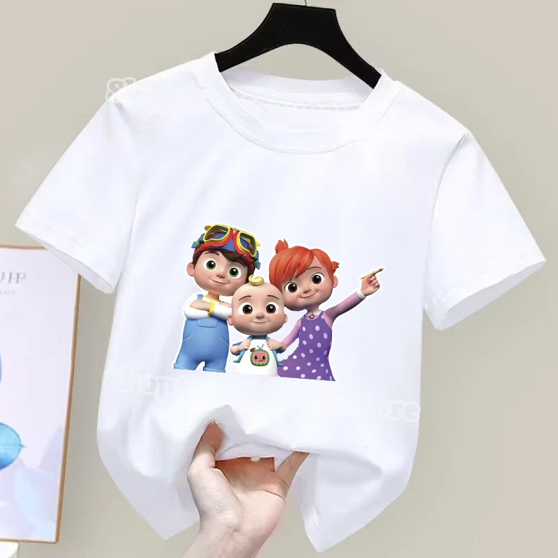 Cocomelons Children T-shirts Boys Girls Cute Tee Cartoon Anime Pattern T-shirt Kids Summer Clothes Cotton Tops Child Party Gifts view 3
