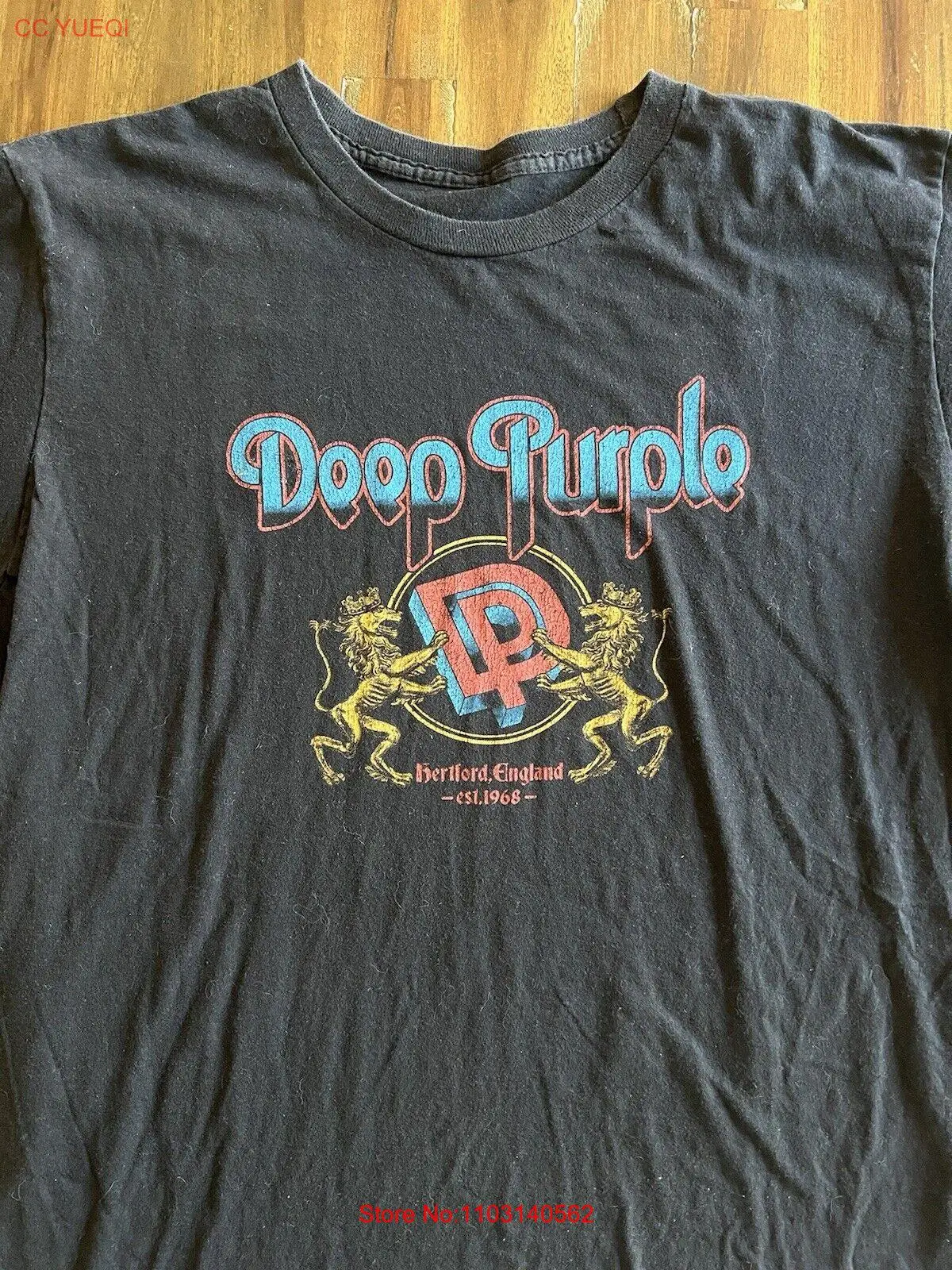 Deep Purple Hertford England Est 1968 Rock Band Graphic T Shirt Size Medium