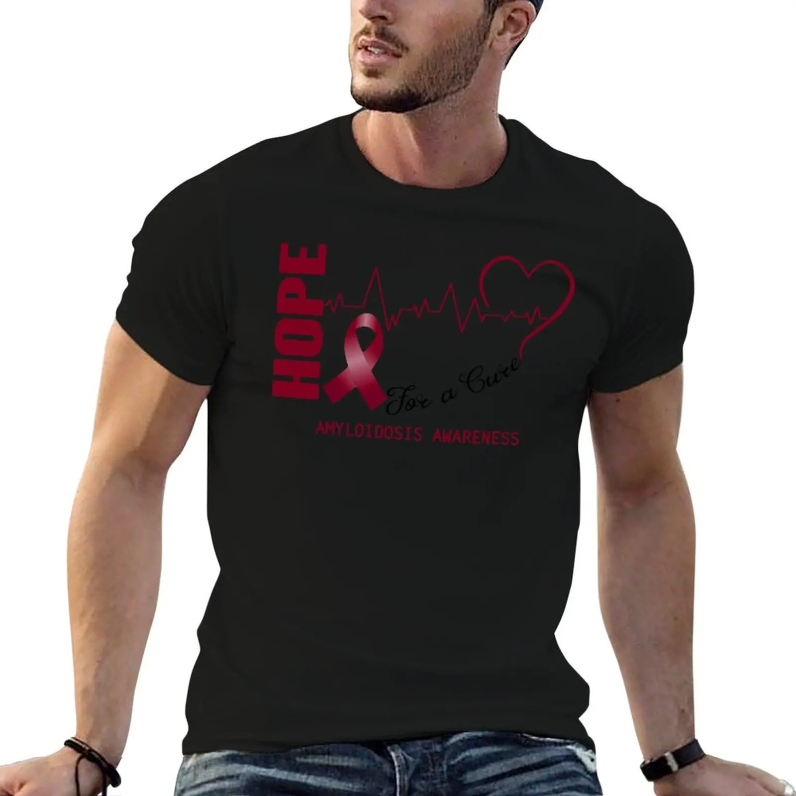 Hope For A Cure Amyloidosis Awareness T-Shirt plus size clothes anime stuff mens t shirts top quality