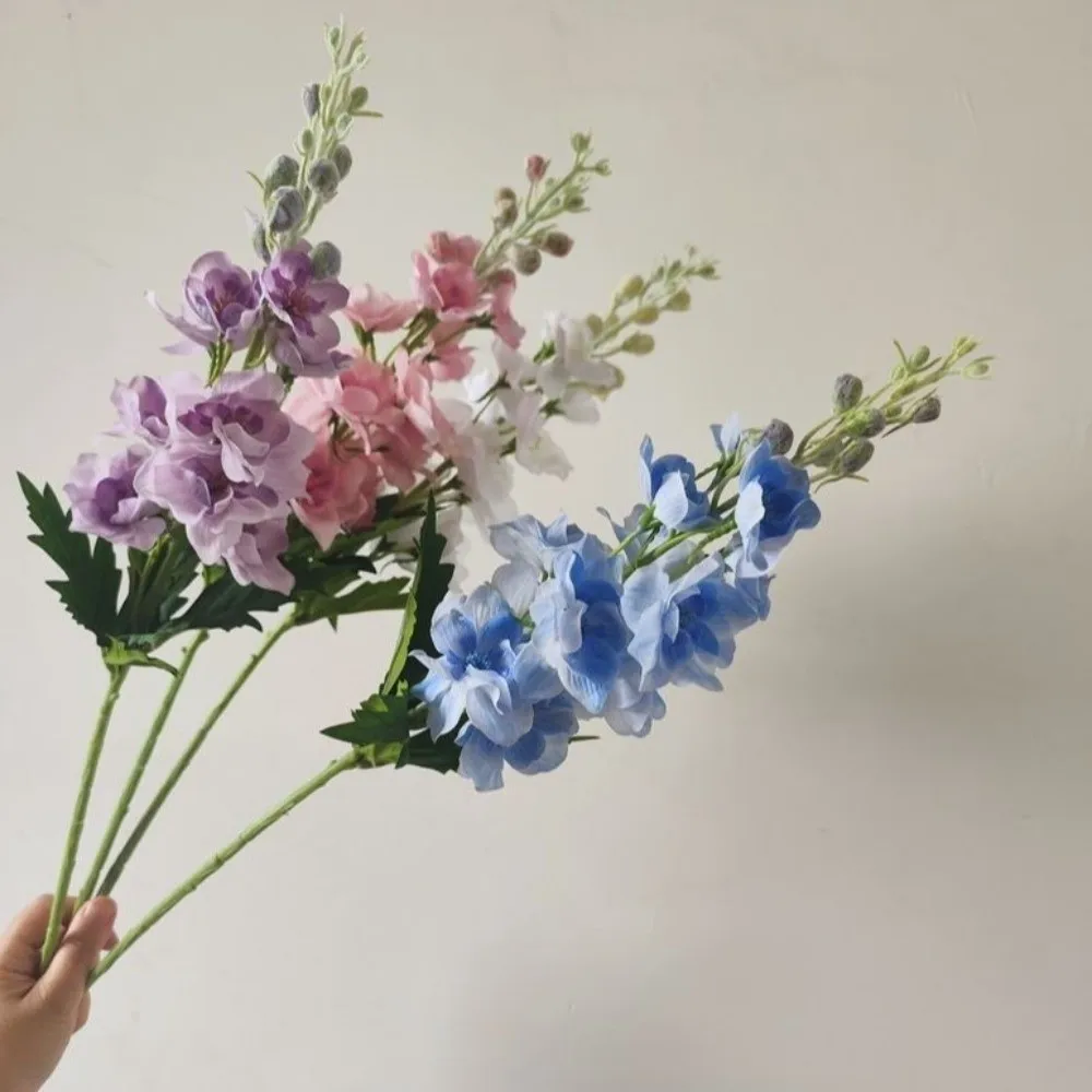72cm Artificial Delphinium Flower Lifelike Real Touch Delphinium Stem Moisturizing Simulation Flower Christmas Decoration