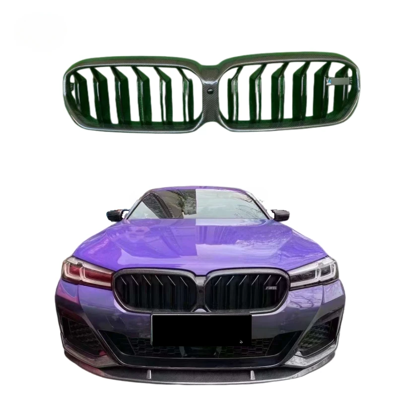 

Carbon Fiber Car Grille For 5 Series G30 G38 M sport 2021 2022 modified M5 front grill Single Dual line CF Grills
