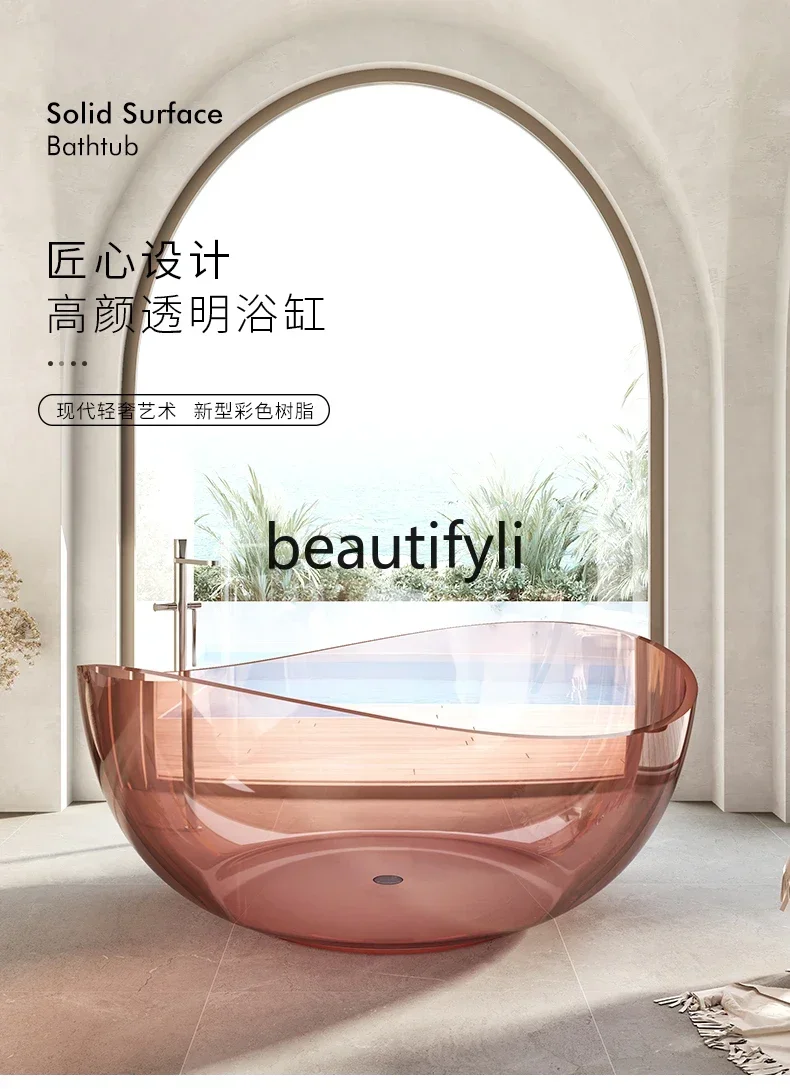 

ss25 Transparent resin bathtub family hotel, crystal bathtub
