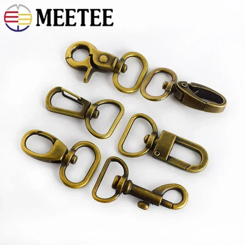 10/20Pcs Bronze Metal Lobster Buckle Swivel Trigger Snap Cilp Clasp Carabiner Hook Bag Belt Strap Hanger Hardware Accessories