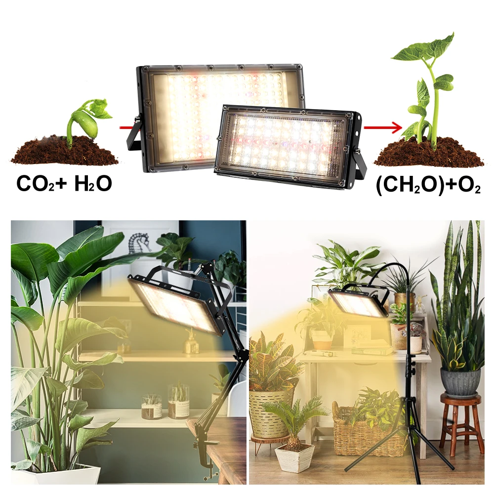 Grow Light LED 220V Full Spectrum Phytolamp For Plant 50W/100W/150W Growing Lamps With Tripod/Desktop Clip Greenhous Plant Light